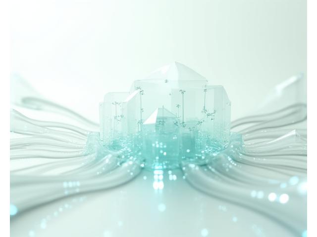 Abstract illustration of data flowing securely into a central processing unit, representing responsible data collection.